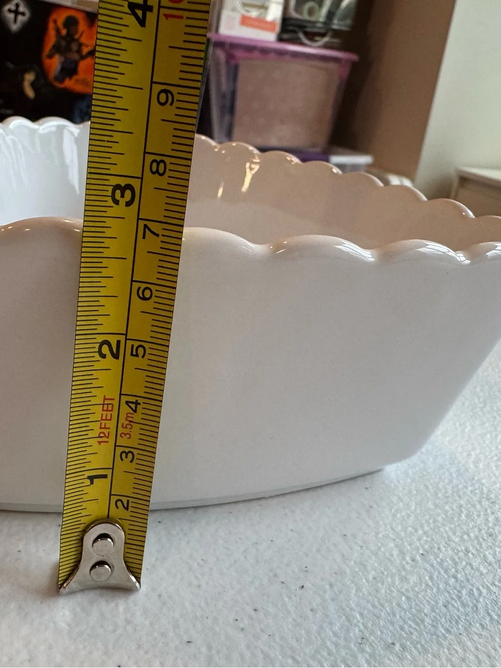 Heart-Shaped Ceramic Serving Bowl Plant Dish Knickknack Trinket Tray — White